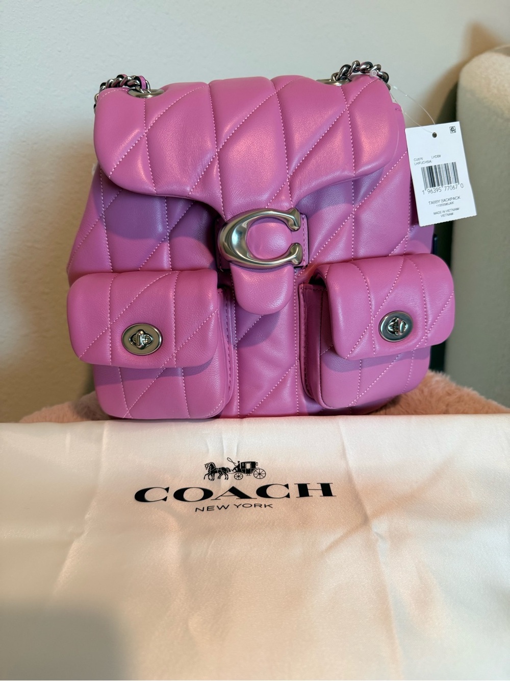Coach Quilted Tabby Pink Backpack